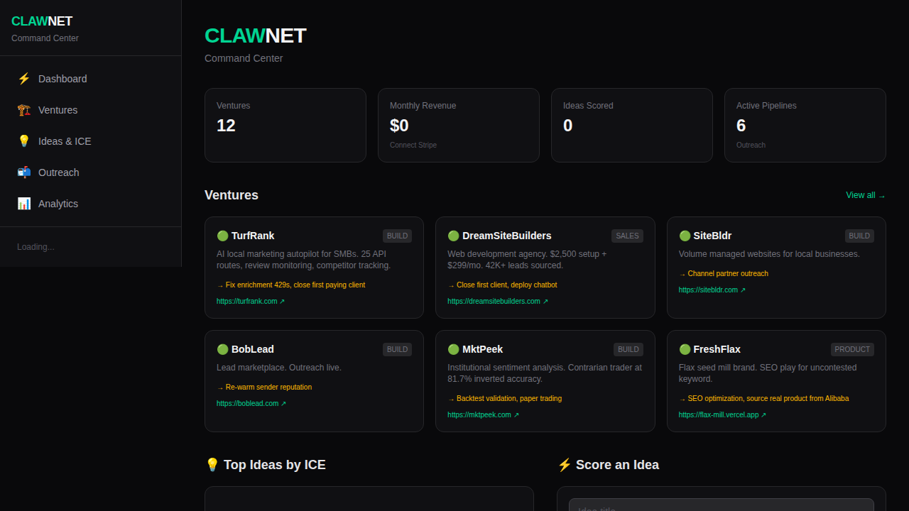 CLAWNET screenshot